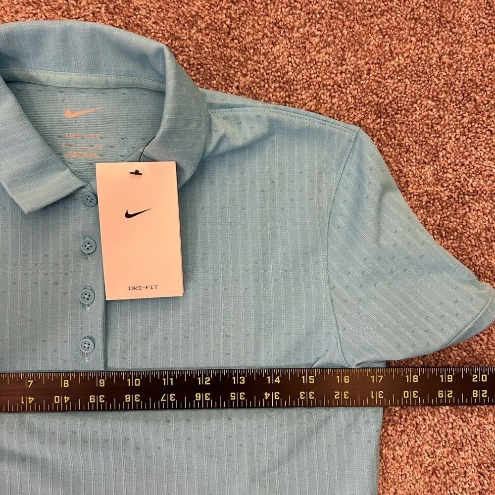 Nike Women’s Dri-Fit Light Blue Short Sleeves Golf Polo Shirt Top Size S NWT $68